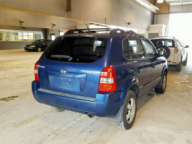 KM8JM12B57U488678 - 2007 HYUNDAI TUCSON GLS BLUE photo 4