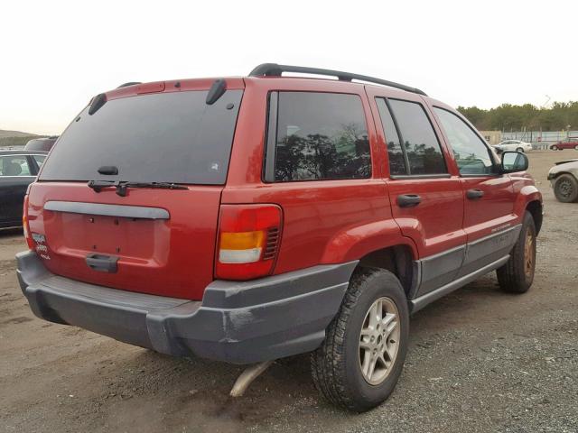 1J4GW48S24C411778 - 2004 JEEP GRAND CHER RED photo 4