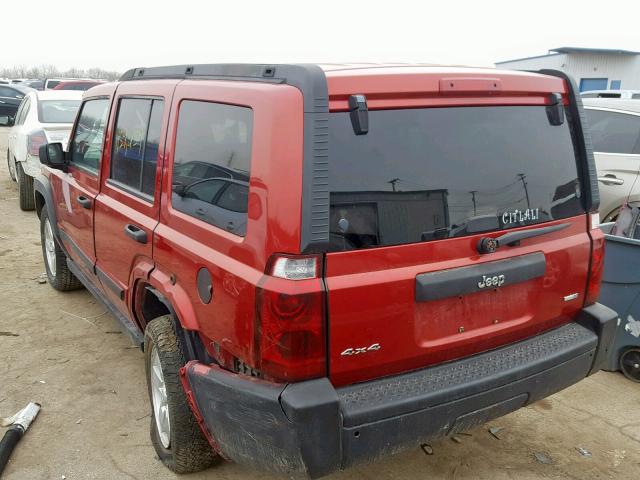 1J8HG48K26C231803 - 2006 JEEP COMMANDER BURGUNDY photo 3