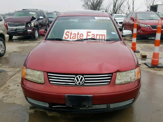 WVWMA63B0WE220460 - 1998 VOLKSWAGEN PASSAT GLS BURGUNDY photo 9