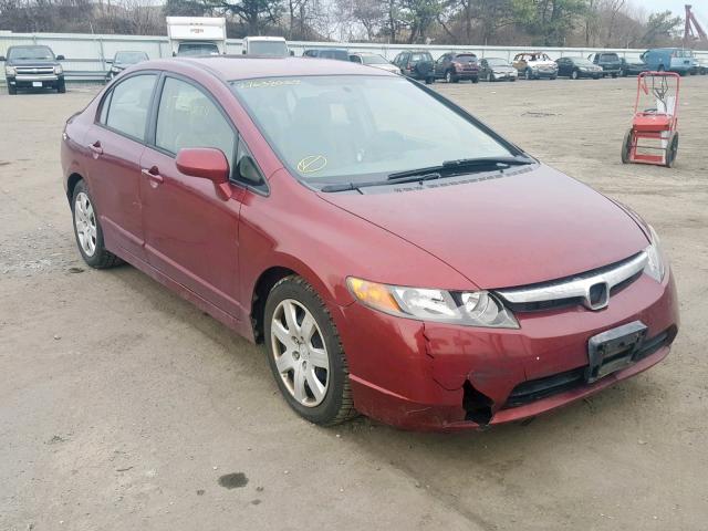 1HGFA165X7L015843 - 2007 HONDA CIVIC LX RED photo 1