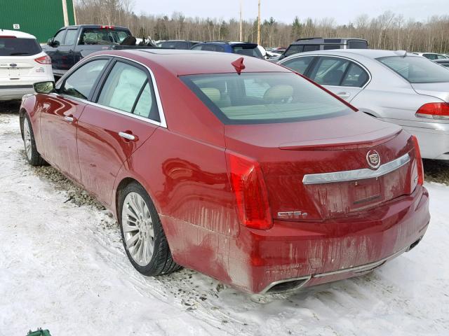 1G6AX5SX0E0190755 - 2014 CADILLAC CTS LUXURY RED photo 3