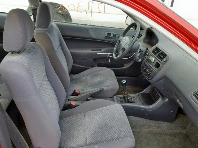 2HGEJ6349TH126900 - 1996 HONDA CIVIC DX RED photo 5