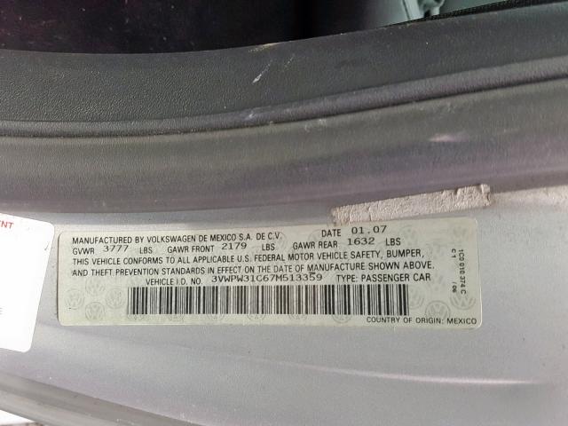 3VWPW31C67M513359 - 2007 VOLKSWAGEN NEW BEETLE Gümüş foto 10
