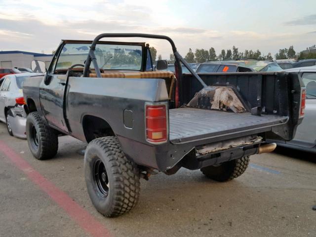 3B4GW12TXGM600510 - 1986 DODGE RAMCHARGER BLACK photo 3