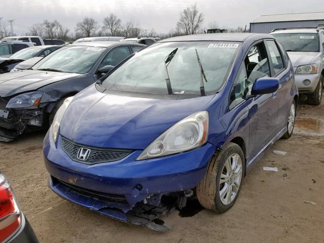 JHMGE88459S007709 - 2009 HONDA FIT SPORT BLUE photo 2