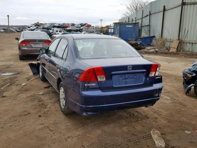 2HGES16375H016899 - 2005 HONDA CIVIC DX V BLUE photo 3