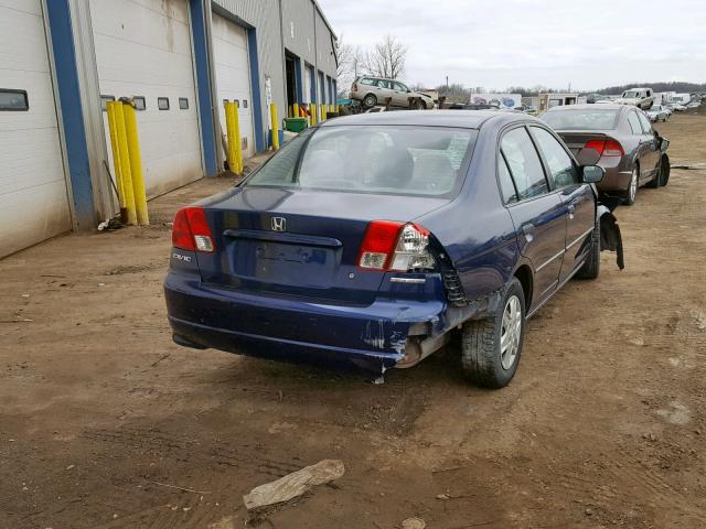 2HGES16375H016899 - 2005 HONDA CIVIC DX V BLUE photo 4