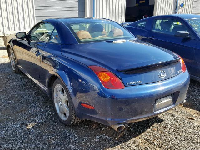 JTHFN48Y330048270 - 2003 LEXUS SC 430 BLUE photo 3