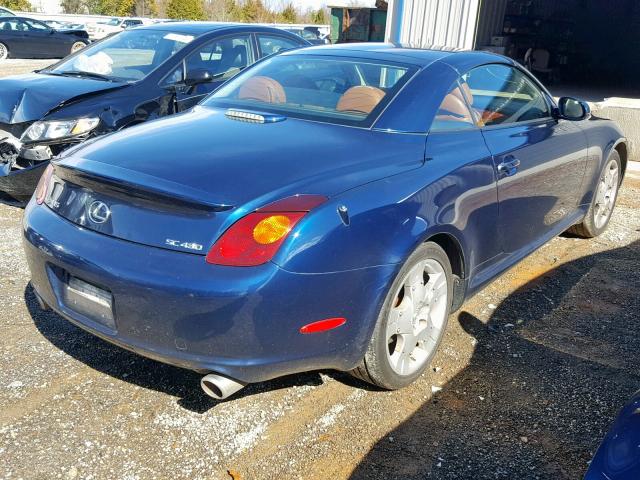 JTHFN48Y330048270 - 2003 LEXUS SC 430 BLUE photo 4