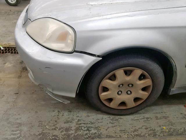 2HGEJ6615YH537803 - 2000 HONDA CIVIC BASE SILVER photo 9