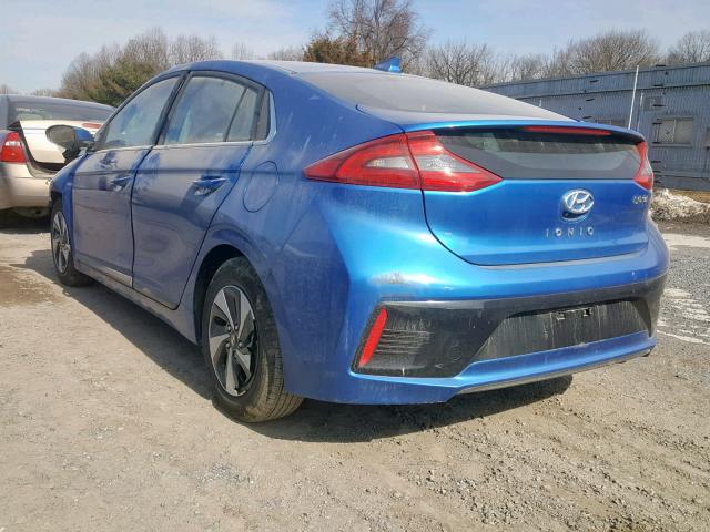 KMHC75LC0JU091241 - 2018 HYUNDAI IONIQ SEL BLUE photo 3