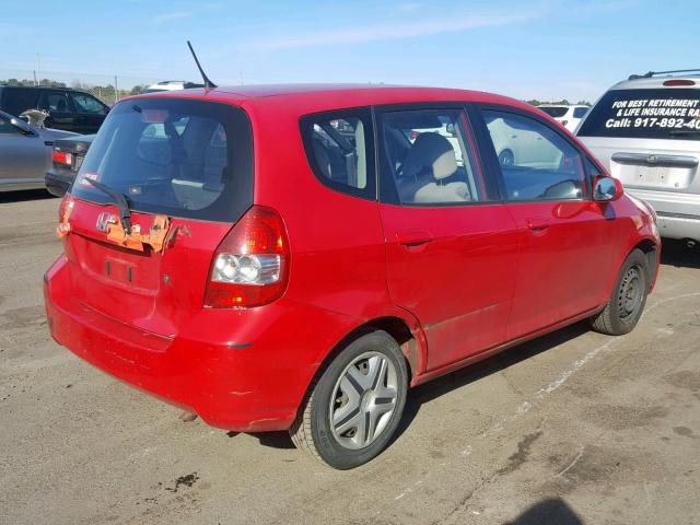 JHMGD38437S062999 - 2007 HONDA FIT RED photo 4