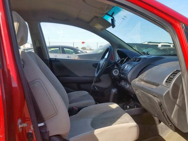 JHMGD38437S062999 - 2007 HONDA FIT RED photo 5