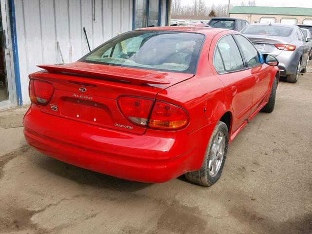 1G3NF52E22C265319 - 2002 OLDSMOBILE ALERO GLS RED photo 4