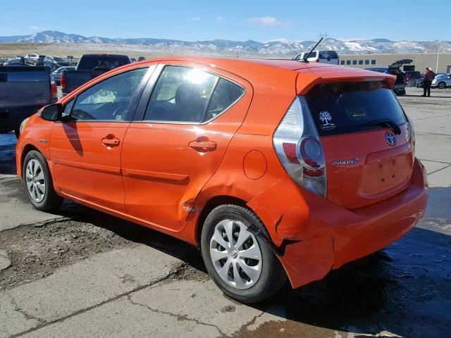 JTDKDTB38D1042339 - 2013 TOYOTA PRIUS C ORANGE photo 3