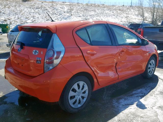 JTDKDTB38D1042339 - 2013 TOYOTA PRIUS C ORANGE photo 4