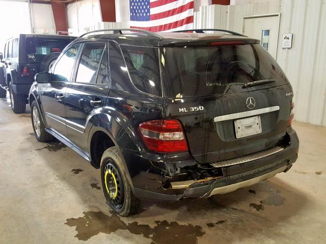 4JGBB86E08A393259 - 2008 MERCEDES-BENZ ML 350 BLACK photo 3