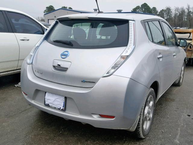 1N4AZ0CP0DC404932 - 2013 NISSAN LEAF S SILVER photo 4