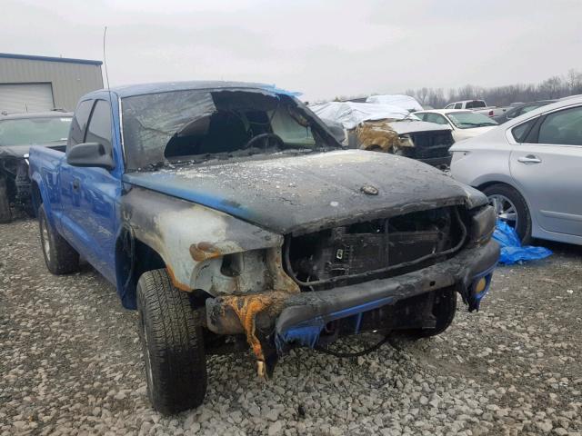 1B7GG22N01S205127 - 2001 DODGE DAKOTA BLUE photo 1