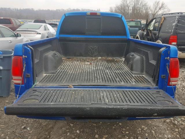 1B7GG22N01S205127 - 2001 DODGE DAKOTA BLUE photo 9