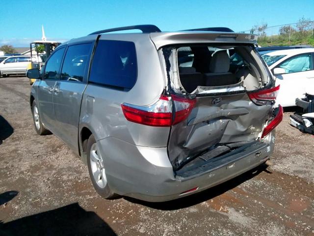 5TDKZ3DC9HS852716 - 2017 TOYOTA SIENNA LE TAN photo 3