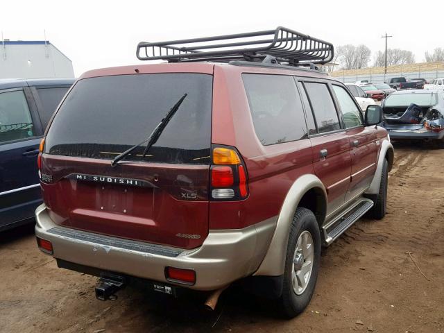 JA4MT31H8YP814084 - 2000 MITSUBISHI MONTERO SP BURGUNDY photo 4