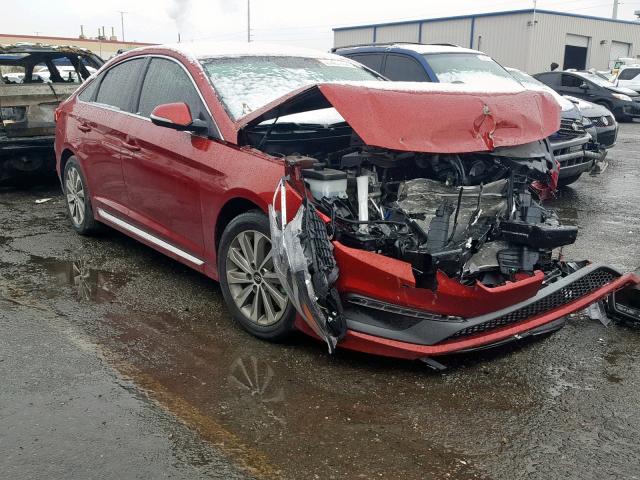 5NPE34AF8FH166382 - 2015 HYUNDAI SONATA SPO RED photo 1