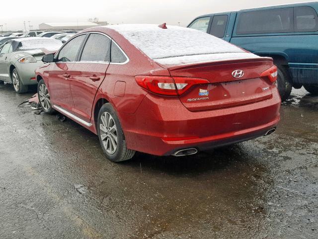 5NPE34AF8FH166382 - 2015 HYUNDAI SONATA SPO RED photo 3