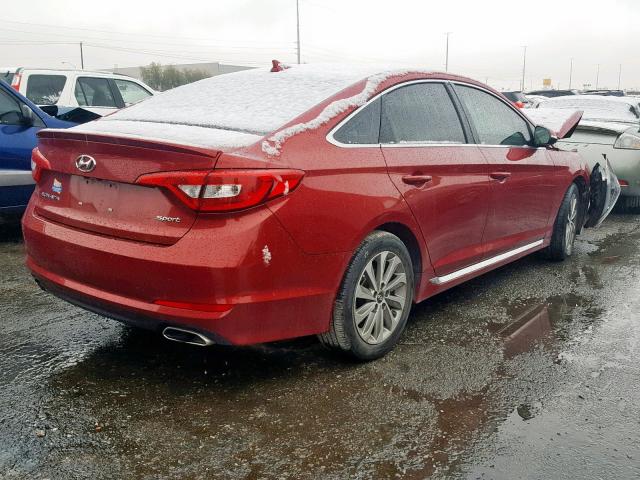 5NPE34AF8FH166382 - 2015 HYUNDAI SONATA SPO RED photo 4