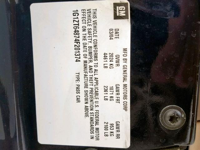 1G1ZT64874F201374 - 2004 CHEVROLET MALIBU MAX ლურჯი ფოტო 10