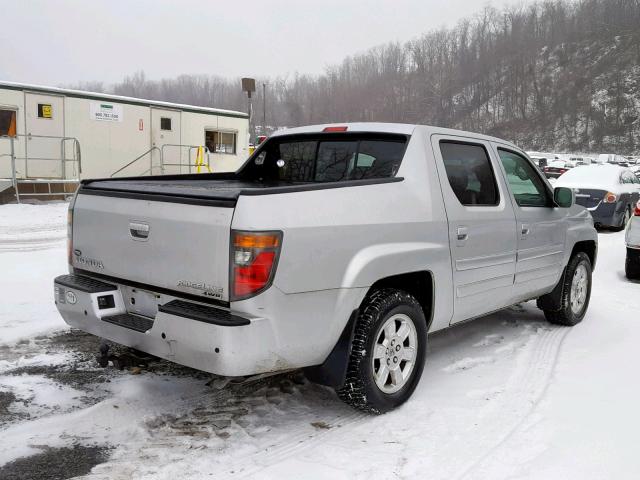 2HJYK16458H515978 - 2008 HONDA RIDGELINE SILVER photo 4