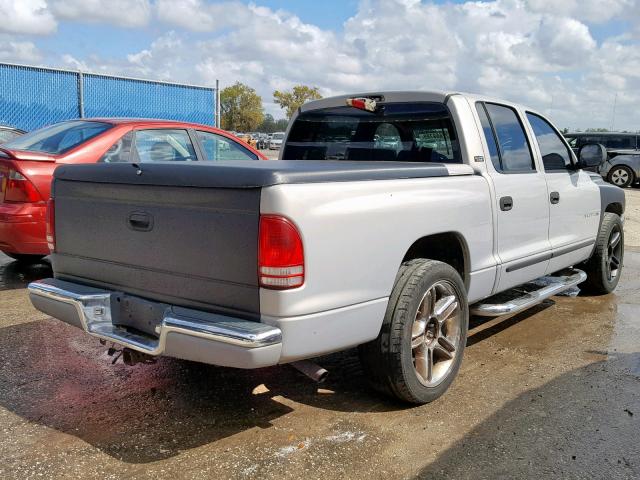 1B7GL2AX8YS621368 - 2000 DODGE DAKOTA QUA GRAY photo 4