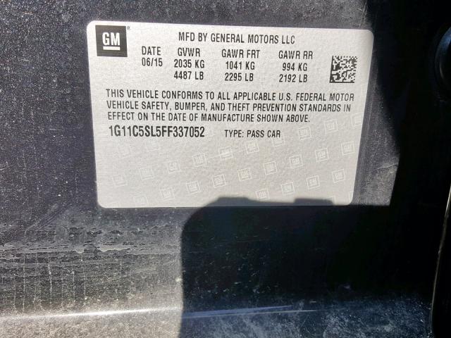 1G11C5SL5FF337052 - 2015 CHEVROLET MALIBU 1LT TWO TONE photo 10