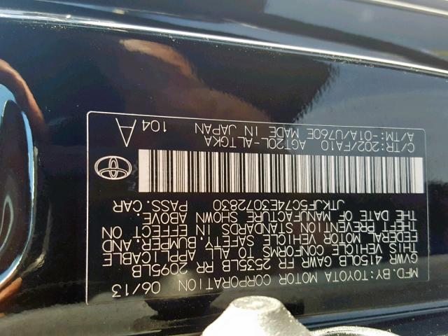 JTKJF5C74E3072830 - 2014 TOYOTA SCION TC შავი ფოტო 10