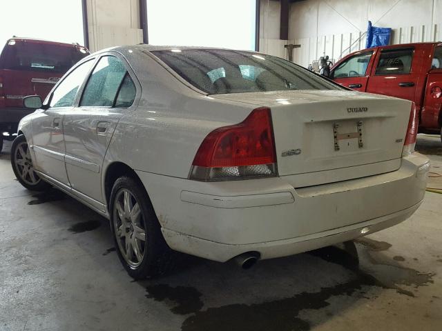 YV1RS592162522632 - 2006 VOLVO S60 2.5T WHITE photo 3