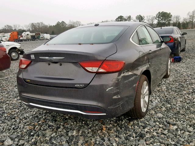 1C3CCCAB6FN726225 - 2015 CHRYSLER 200 LIMITE GRAY photo 4