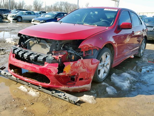 3FAHP0KC9AR185677 - 2010 FORD FUSION SPO RED photo 2