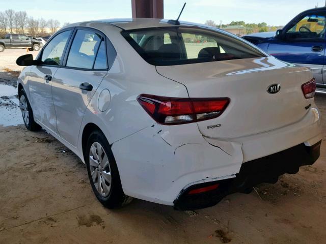 3KPA24AB4JE073063 - 2018 KIA RIO LX WHITE photo 3