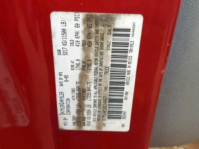 3D7ML48C66G140837 - 2006 DODGE RAM 3500 S RED photo 10