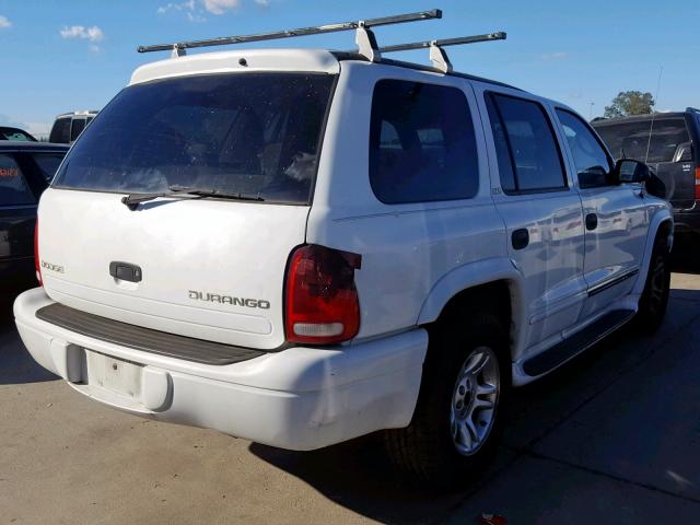 1B4HR48N02F146217 - 2002 DODGE DURANGO SL WHITE photo 4