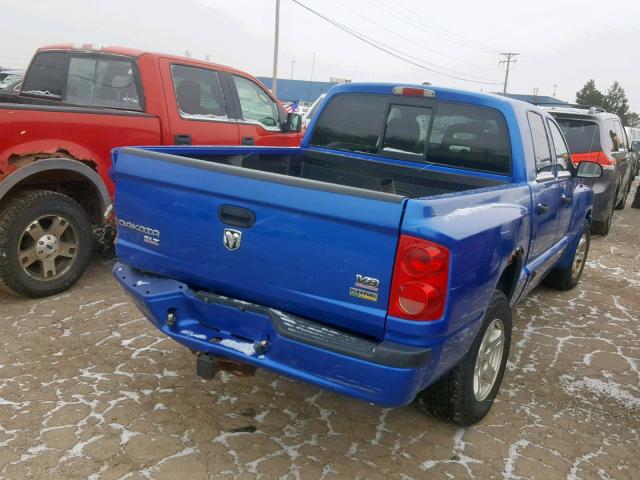 1D7HW48P57S185645 - 2007 DODGE DAKOTA QUA BLUE photo 4