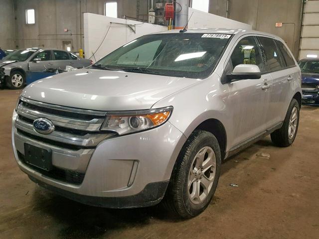 2FMDK4JC3CBA07454 - 2012 FORD EDGE SEL SILVER photo 2