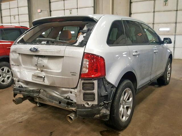 2FMDK4JC3CBA07454 - 2012 FORD EDGE SEL SILVER photo 4