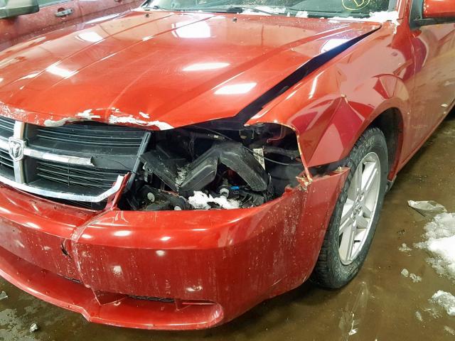 1B3CC1FB3AN231581 - 2010 DODGE AVENGER EX RED photo 9