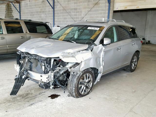 5N1AL0MN8DC315338 - 2013 INFINITI JX35 SILVER photo 2