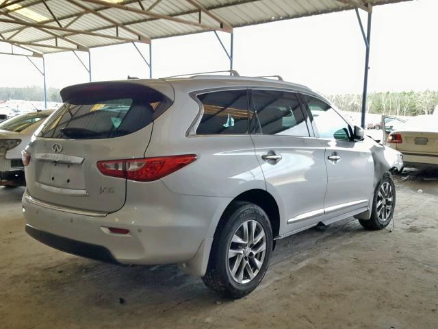 5N1AL0MN8DC315338 - 2013 INFINITI JX35 SILVER photo 4