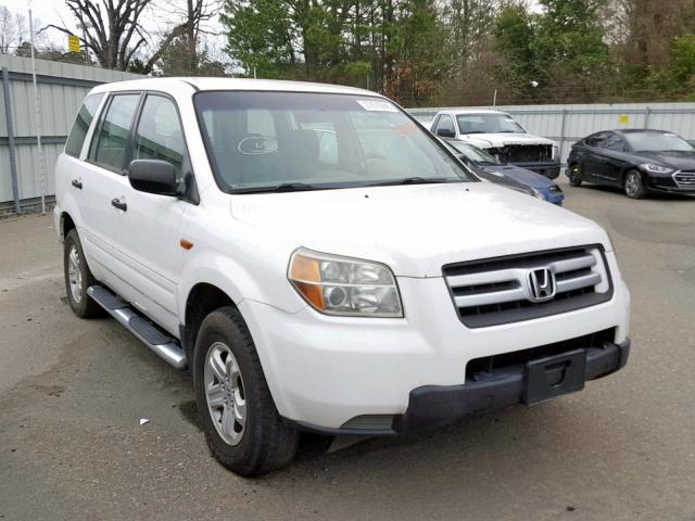 5FNYF28107B004152 - 2007 HONDA PILOT LX WHITE photo 1