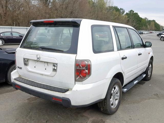 5FNYF28107B004152 - 2007 HONDA PILOT LX WHITE photo 4