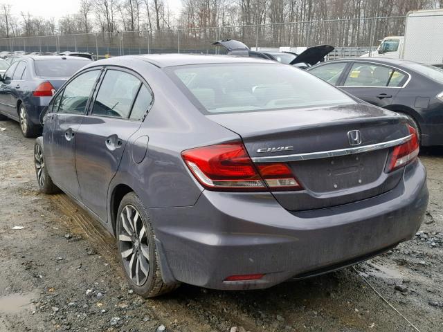 19XFB2F96FE229501 - 2015 HONDA CIVIC EXL GRAY photo 3